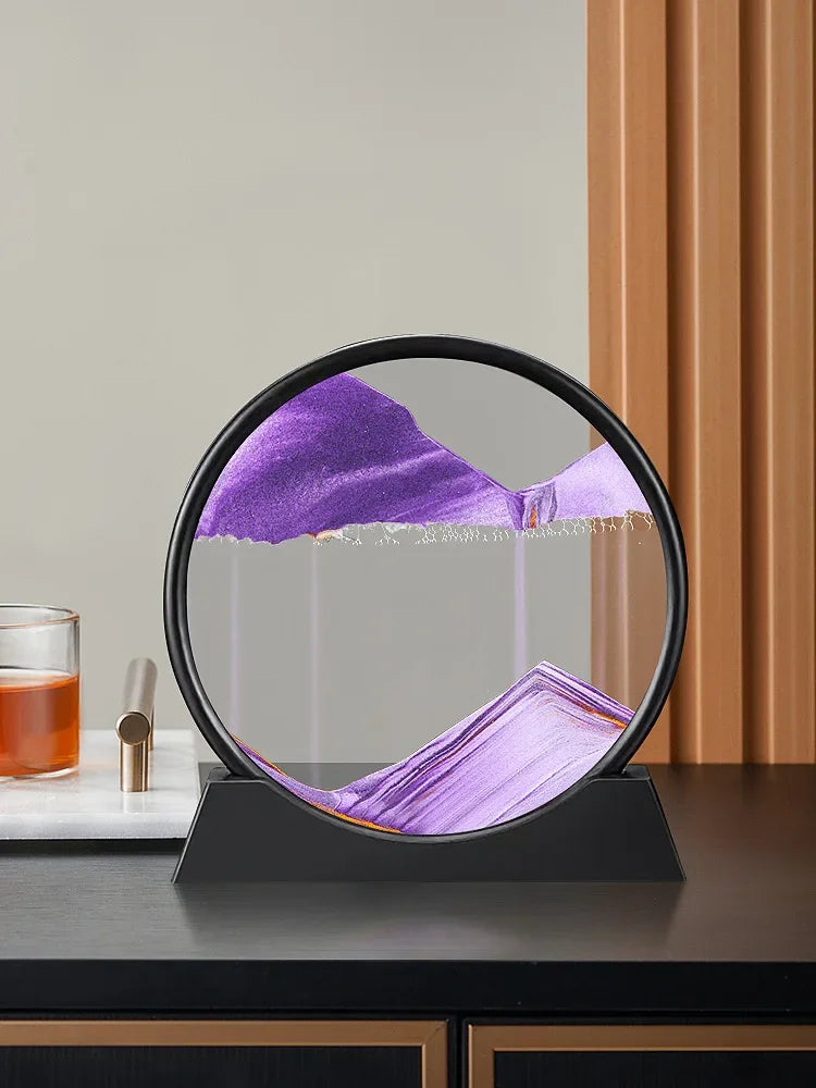 3D Moving Sand Art Picture Round Glass Deep Sea Sandscape Hourglass Qu ...